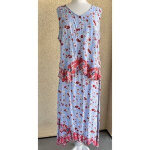 Sareet XL Vintage 90's Floral Print 2-piece Skirt & Top Cottagecore Fairy Flowy